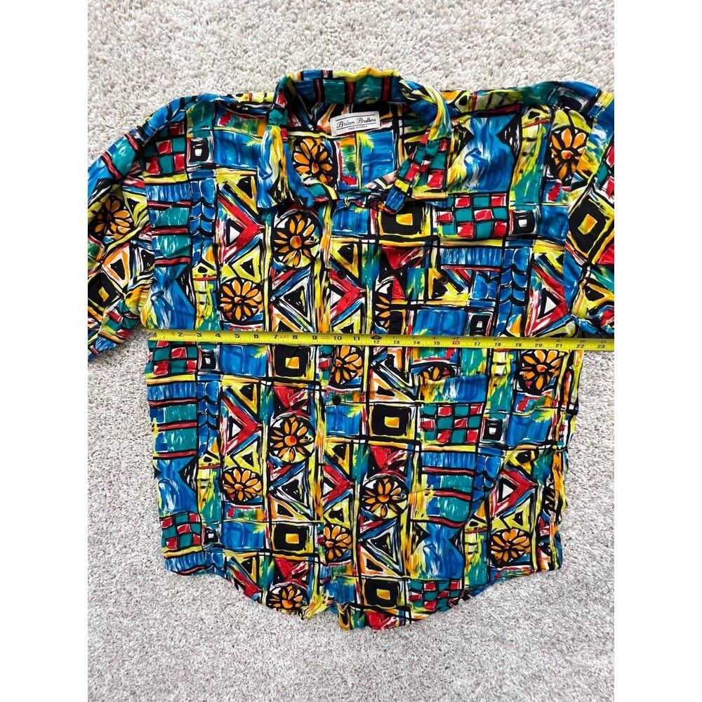 Brian Brothers Shirt Mens All Over Print Vintage Colorful (CHECK  MEASUREMENT) - Picture 2 of 6